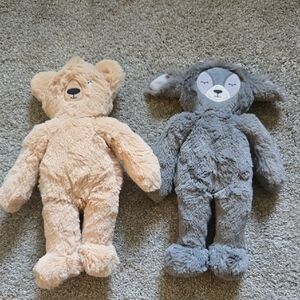 NWOT Slumberkins Set Gray Goat and Honey Bear Emotional Support